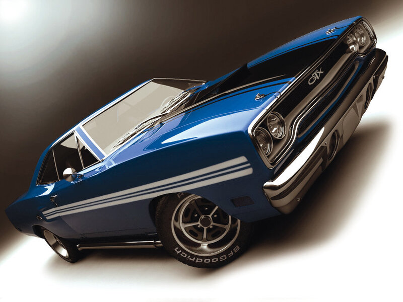 blue classic muscle car