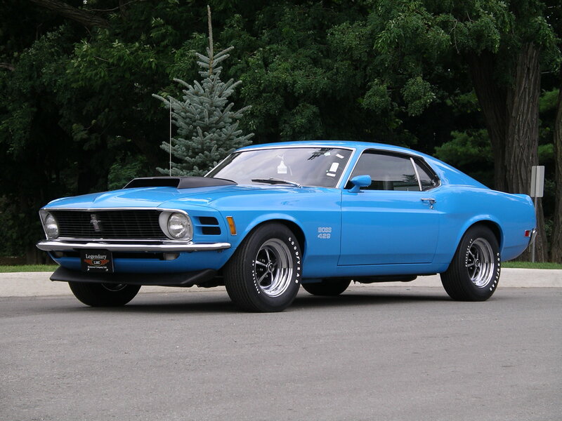 Blue classic muscle car