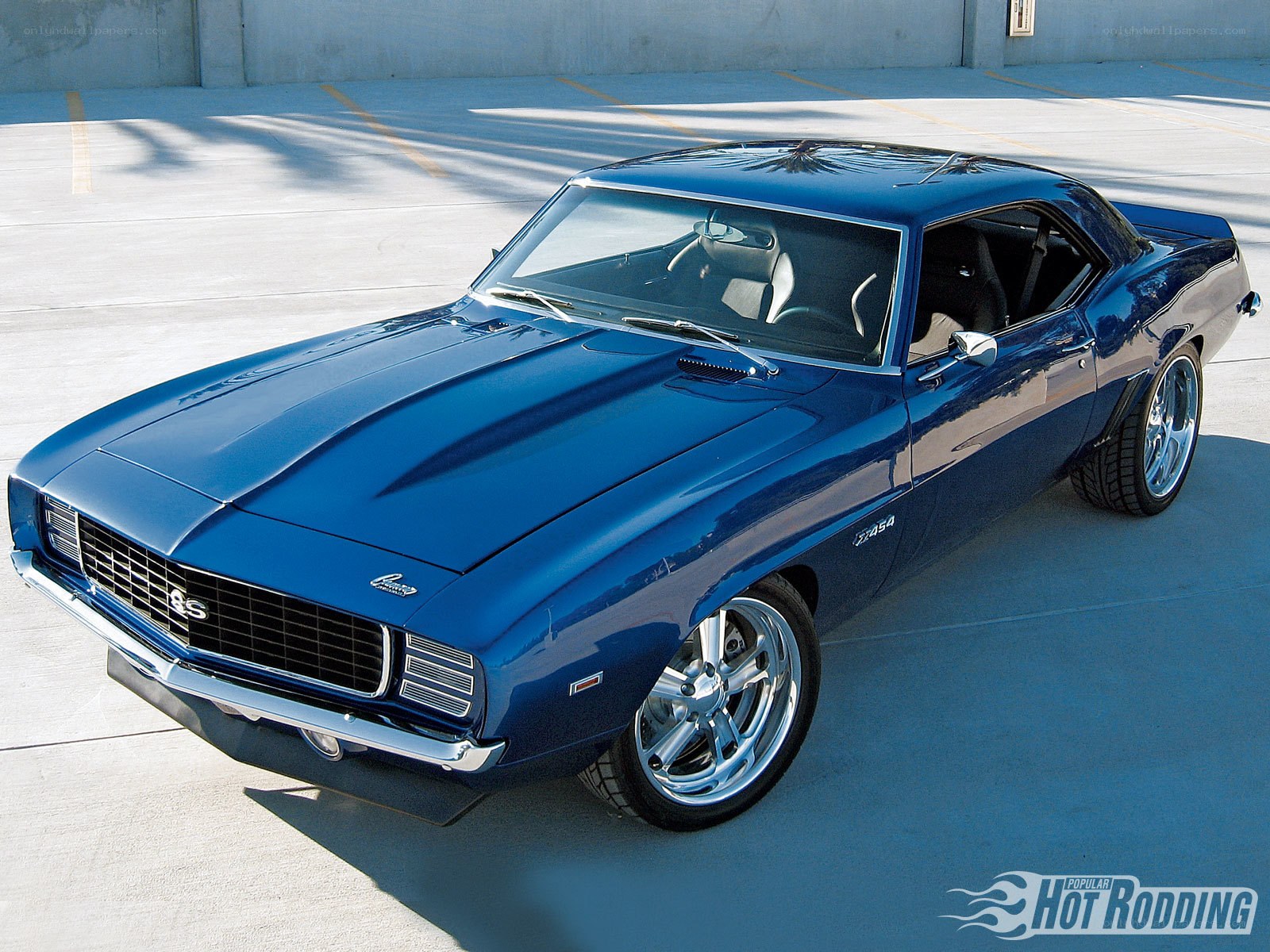 Blue classic muscle car