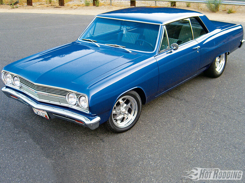 Blue classic muscle car