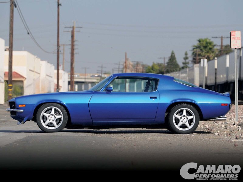 Blue classic muscle car