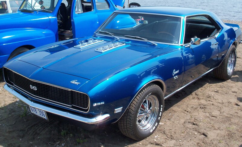Blue classic muscle car