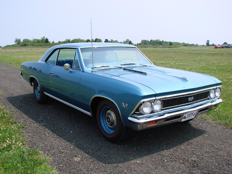 Blue classic muscle car