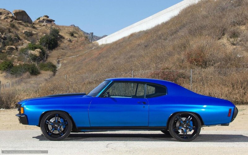 Blue classic muscle car