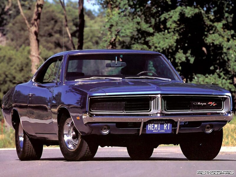 Blue classic muscle car