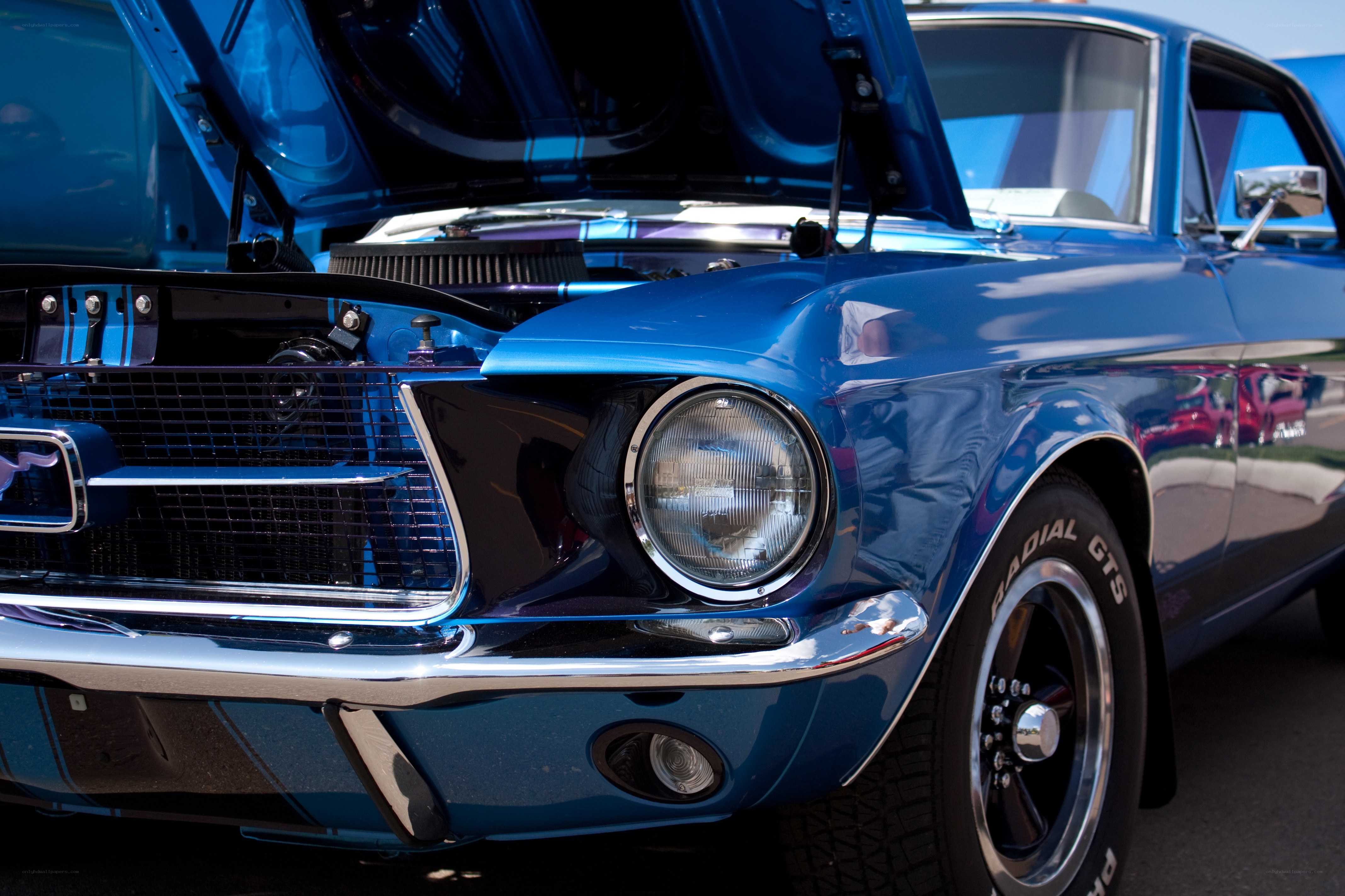 Blue classic muscle car