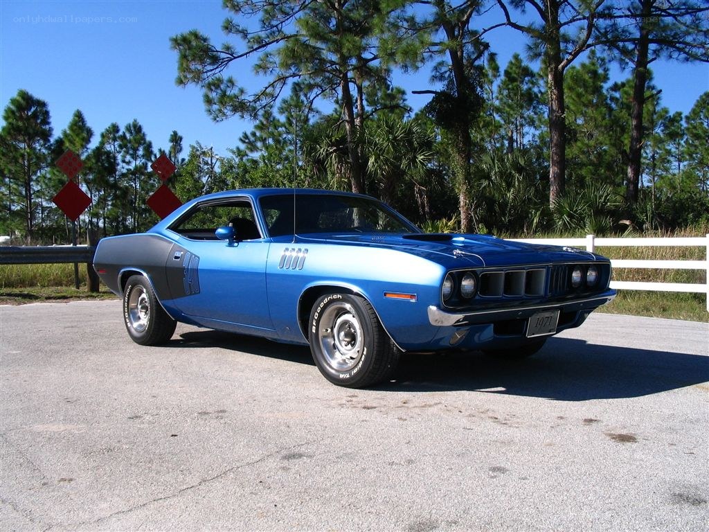 blue classic muscle car