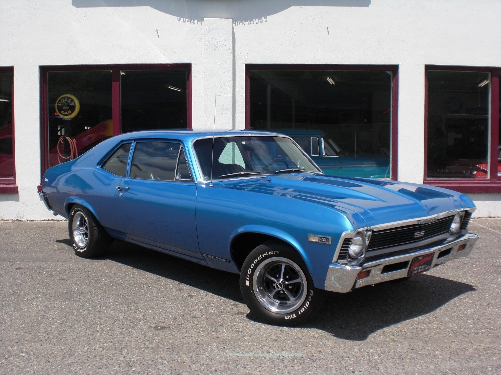 Blue classic muscle car