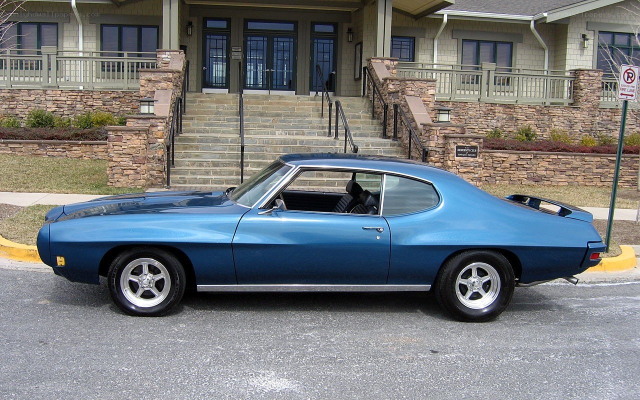 Blue classic muscle car