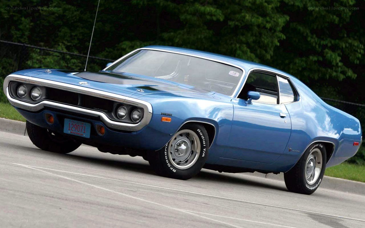 blue classic muscle car