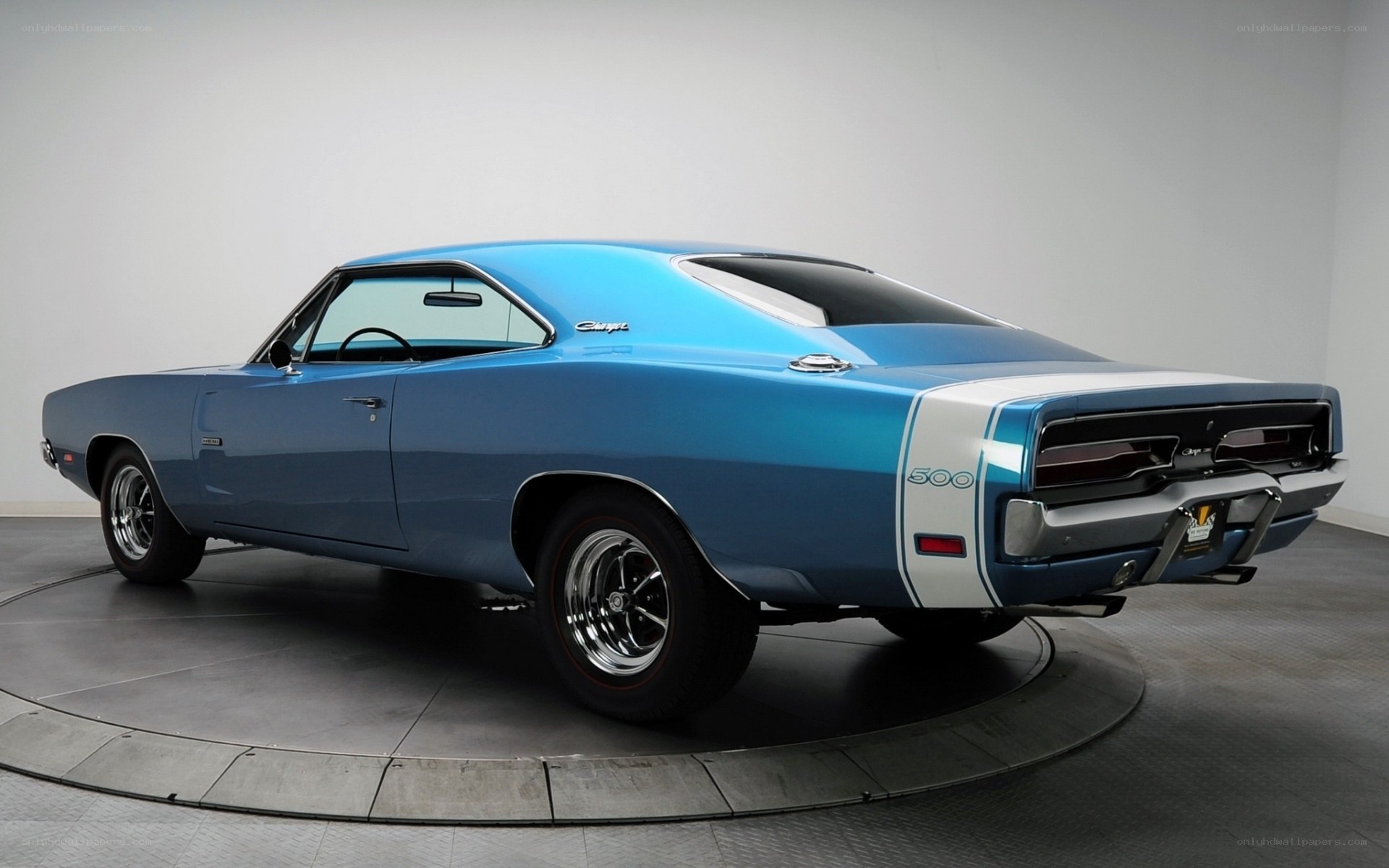 Blue classic muscle car