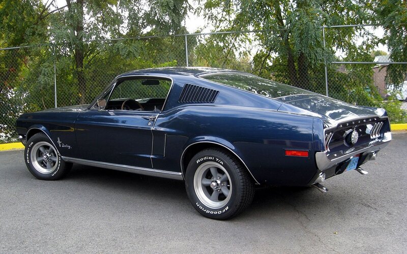 Blue classic muscle car