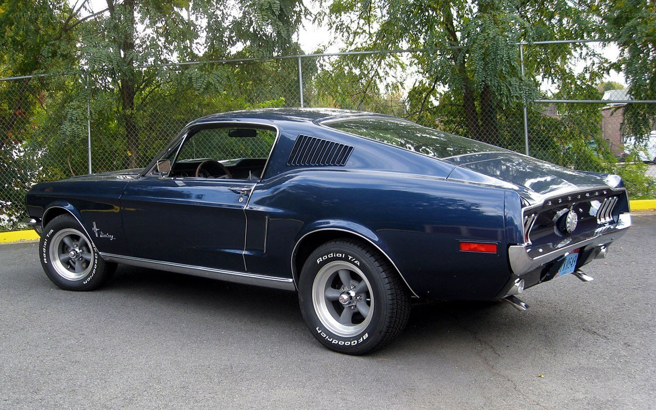 Blue classic muscle car