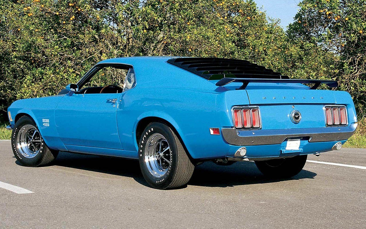 Blue classic muscle car