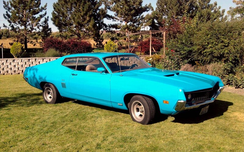 Blue classic muscle car