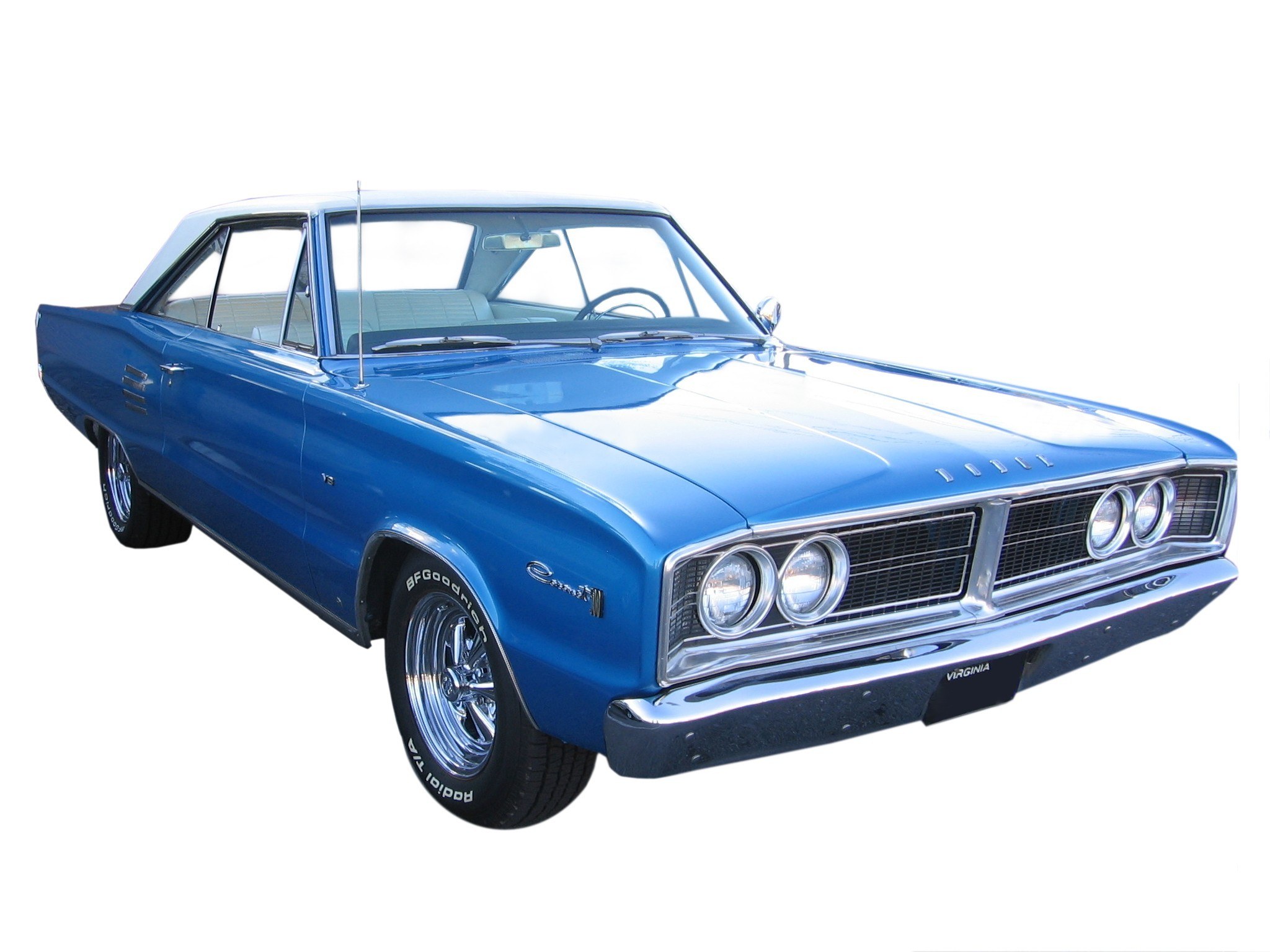 Blue classic muscle car