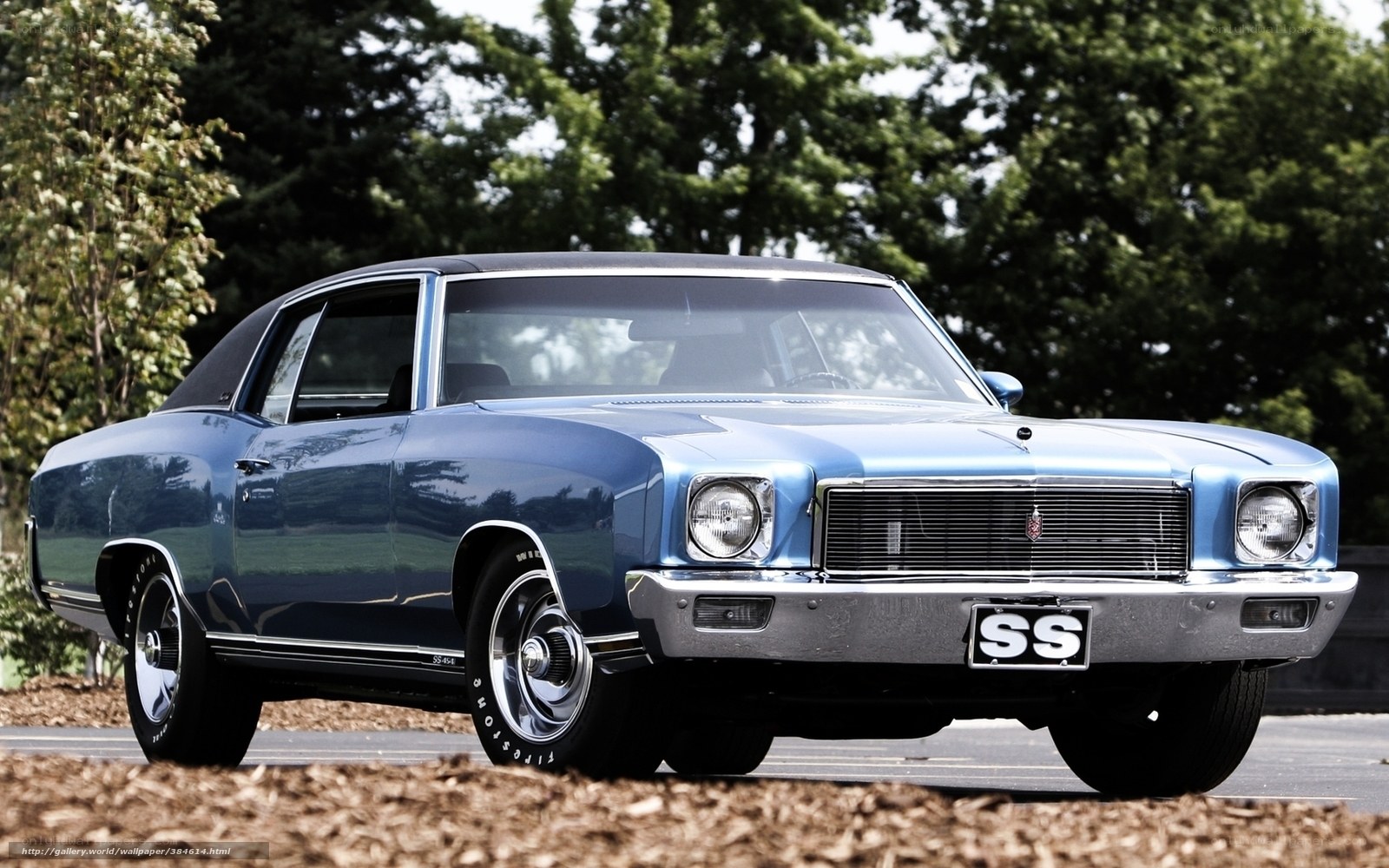 Blue classic muscle car