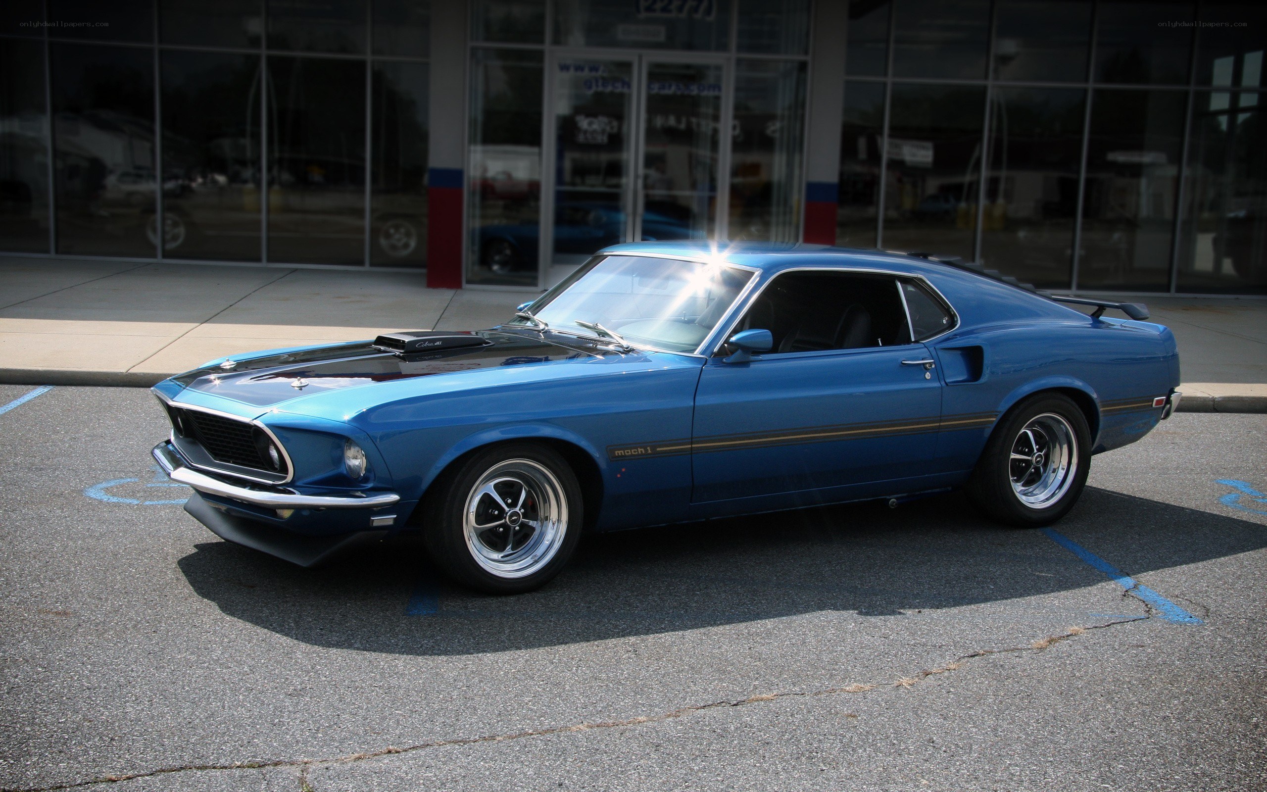 Blue classic muscle car
