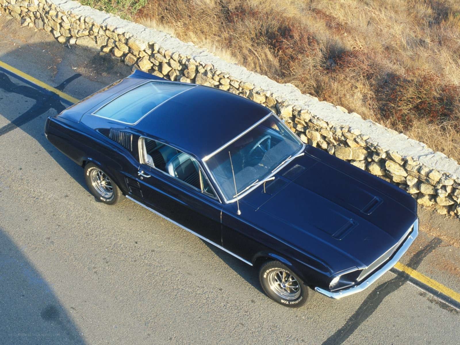 Blue classic muscle car