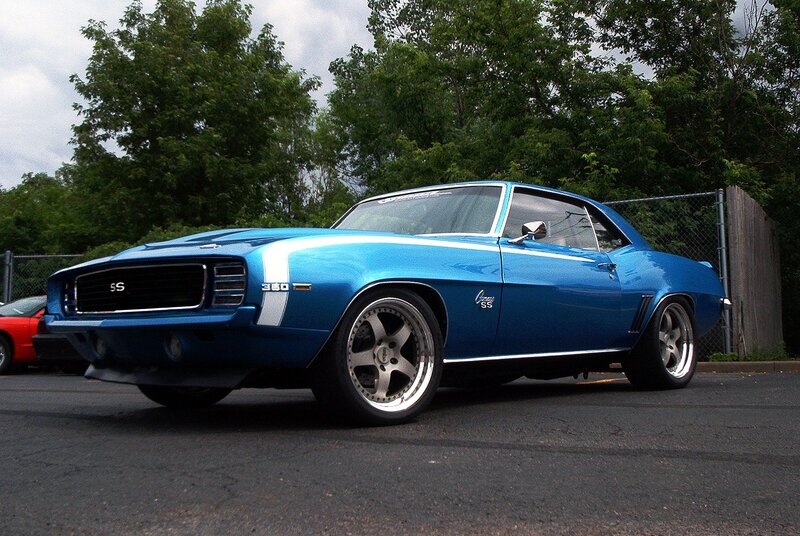 Blue classic muscle car