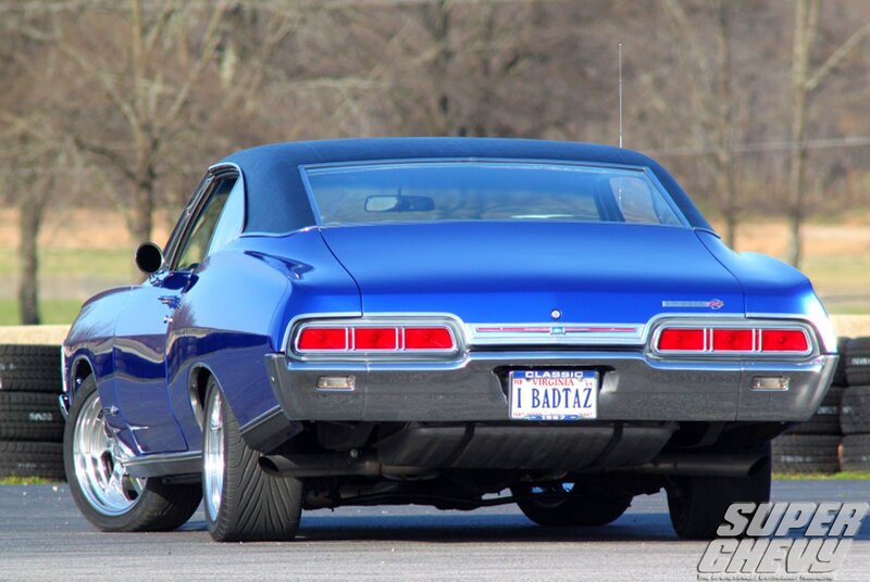 Blue classic muscle car