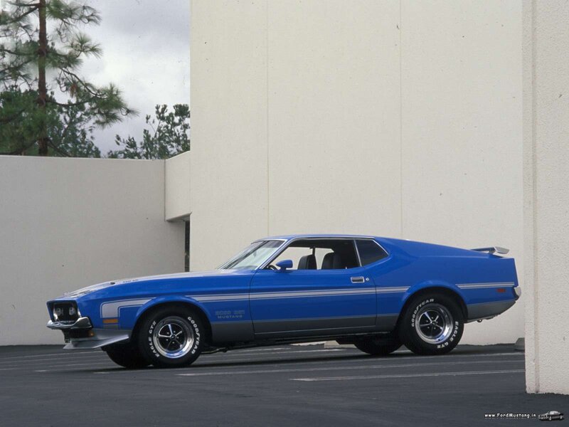 Blue Classic Muscle Car — Calm, Afternoon, Photograph, Building