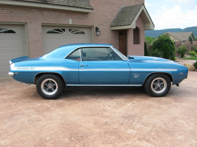 Blue Classic Muscle Car — Calm, Afternoon, Photograph, Garage, House