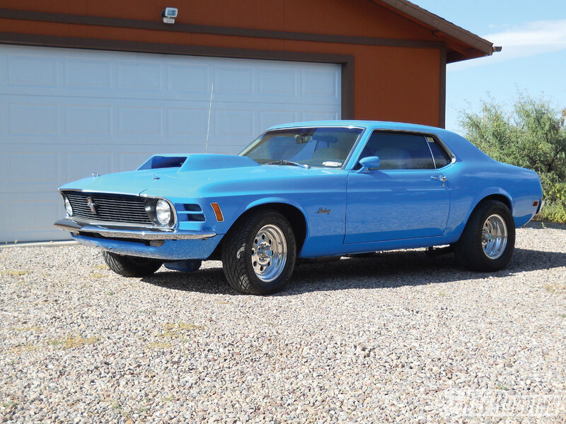 Blue Classic Muscle Car — Calm, Afternoon, Photograph, Garage