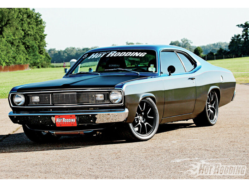 Blue Classic Muscle Car — Calm, Afternoon, Photograph, Gravel, Trees