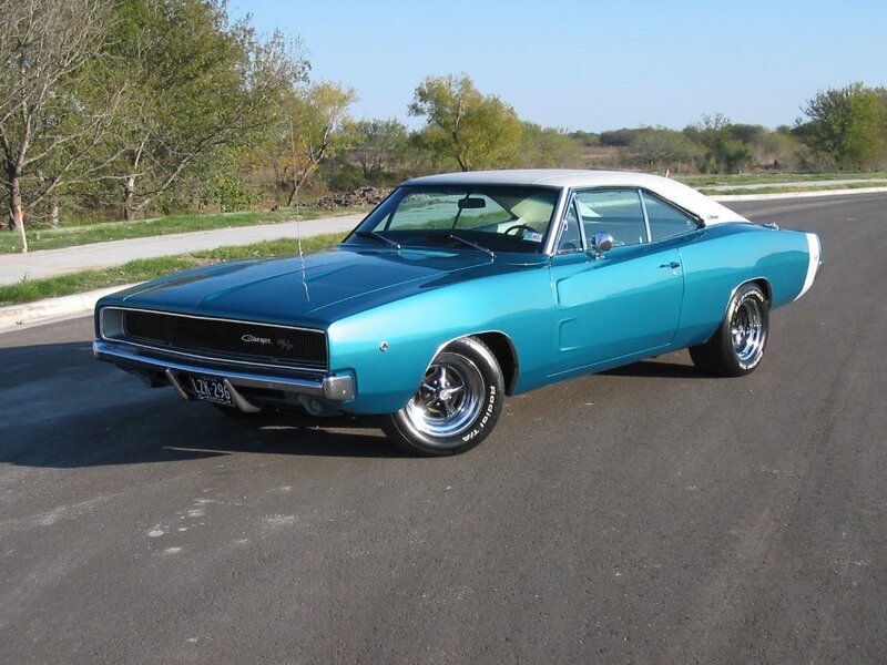 Blue Classic Muscle Car — Calm, Afternoon, Photograph, Road