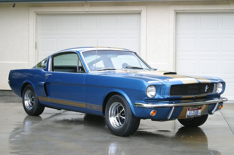 Blue Classic Muscle Car — Calm, Photograph, Garage Door