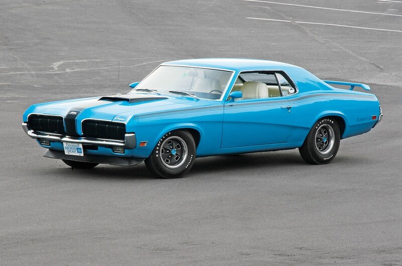 Blue Classic Muscle Car — Calm, Photograph, Parking Lot