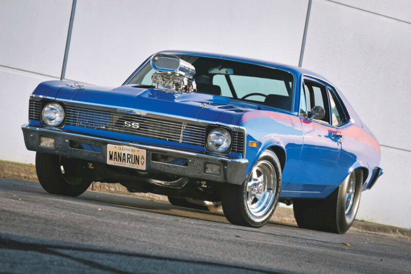 Blue Classic Muscle Car — Dramatic, Afternoon, Photograph
