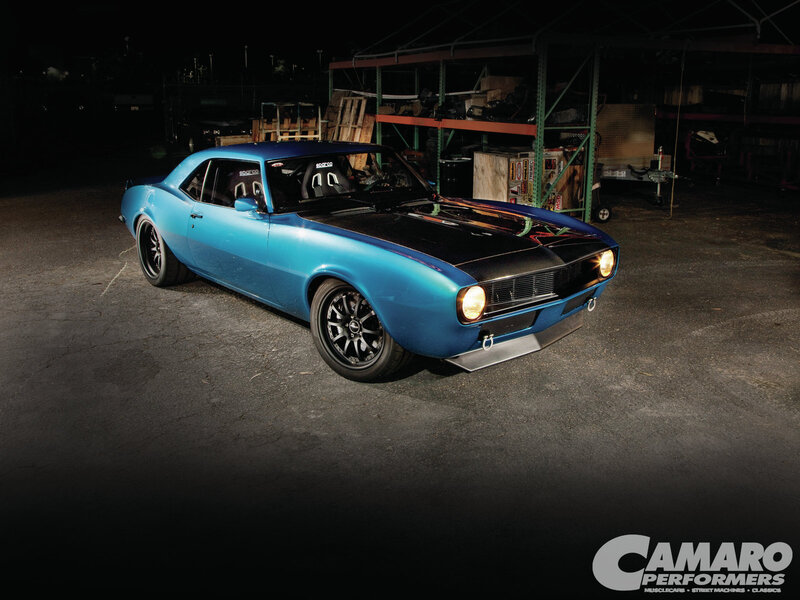 Blue Classic Muscle Car — Dramatic, Night