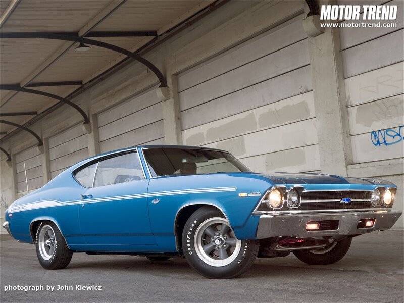 Blue Classic Muscle Car — Dramatic, Photograph, Garage