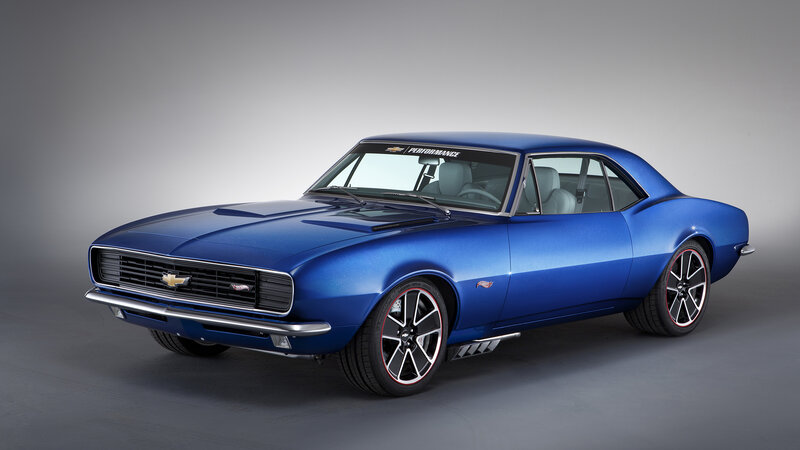 Blue Classic Muscle Car — Dramatic, Photograph, Wheel