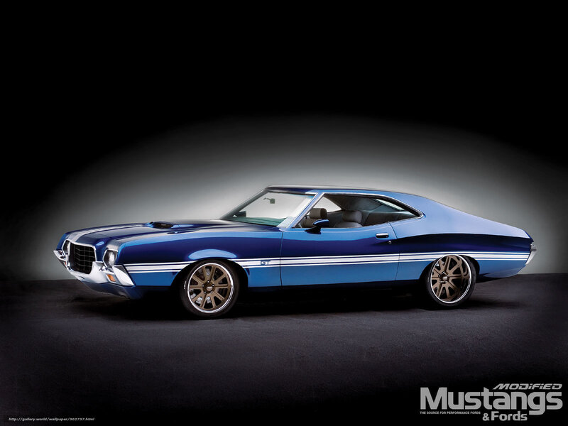 Blue Classic Muscle Car — Dramatic, Photograph, Wheels, Stripes