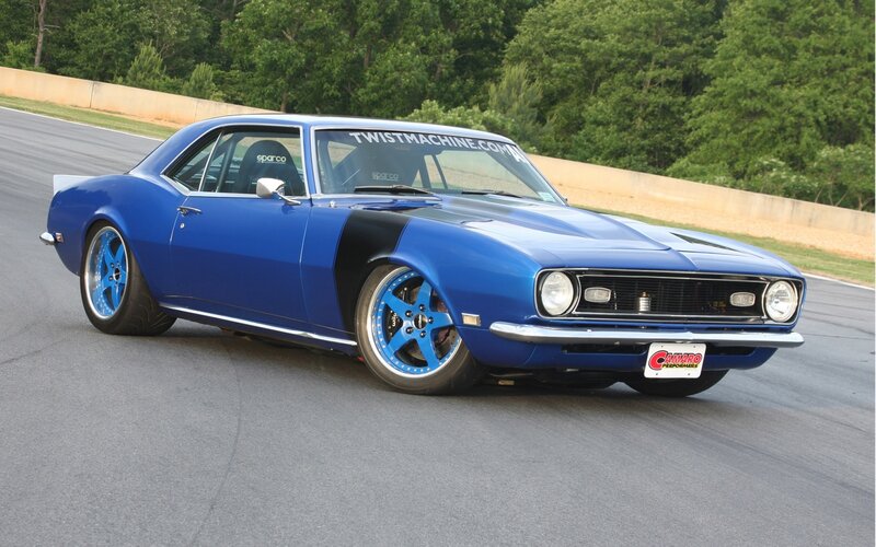 Blue Classic Muscle Car — Dynamic, Afternoon