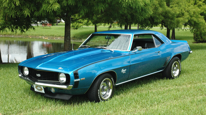 Blue Classic Muscle Car — Serene, Afternoon