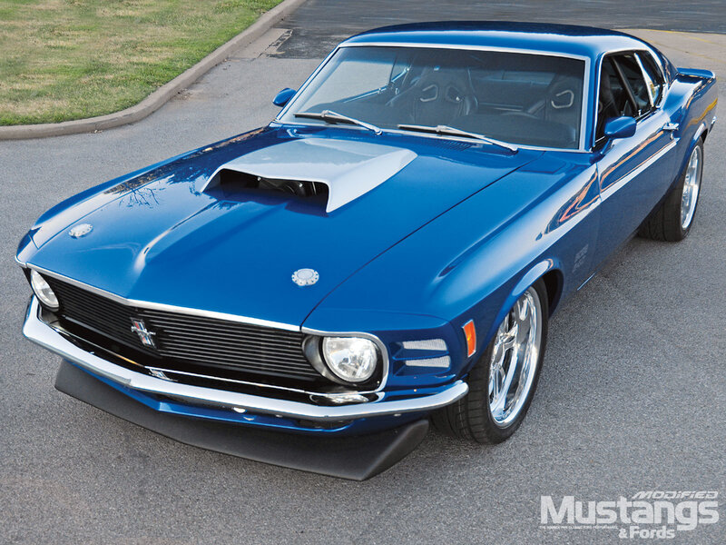 Blue classic Mustang coupe