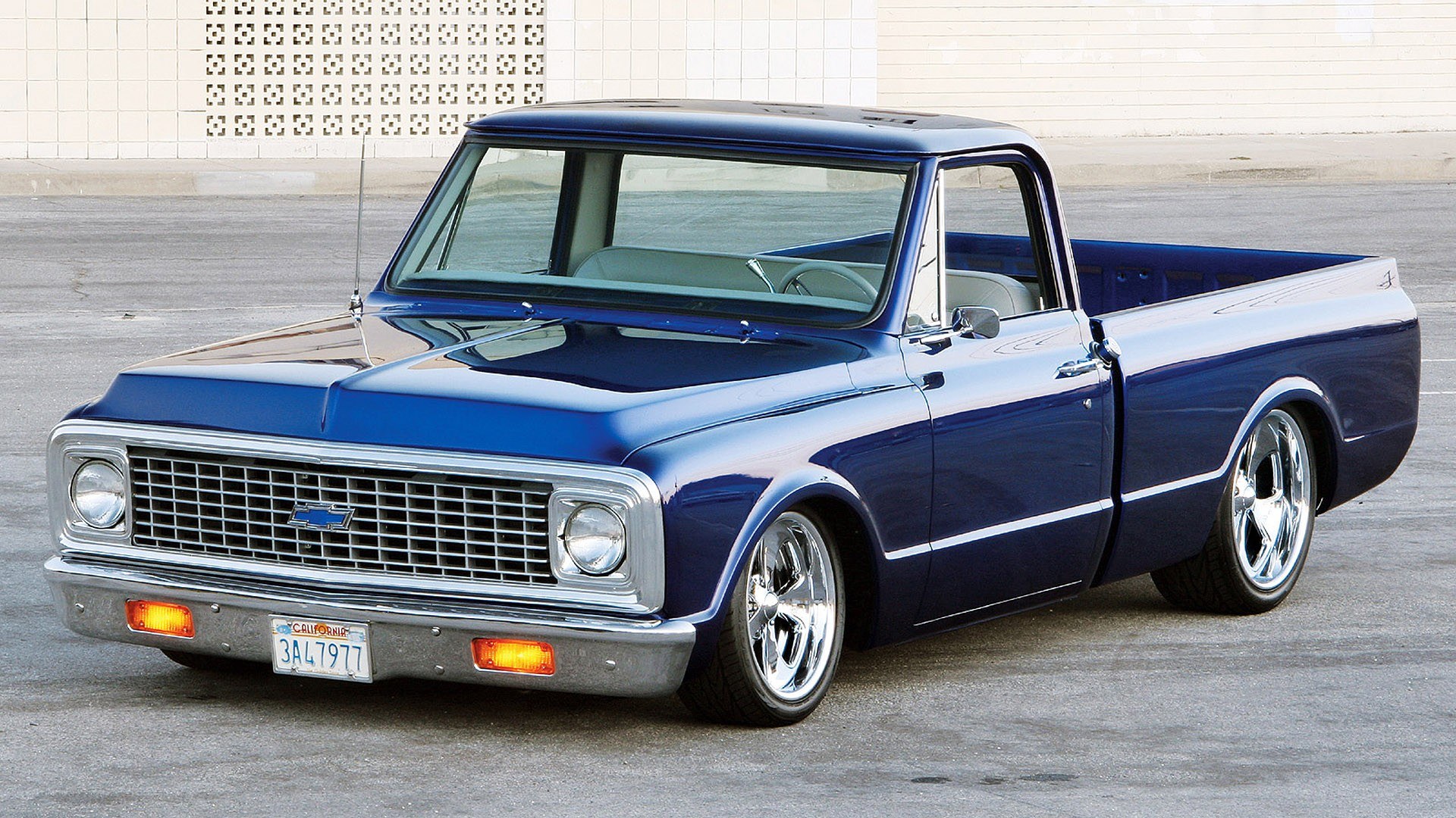 Blue classic pickup truck