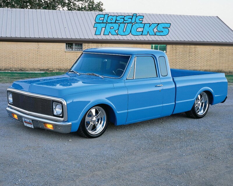 Blue classic pickup truck
