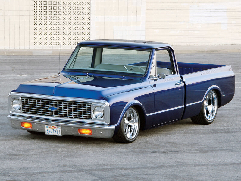 Blue Classic Pickup Truck — Calm, Afternoon