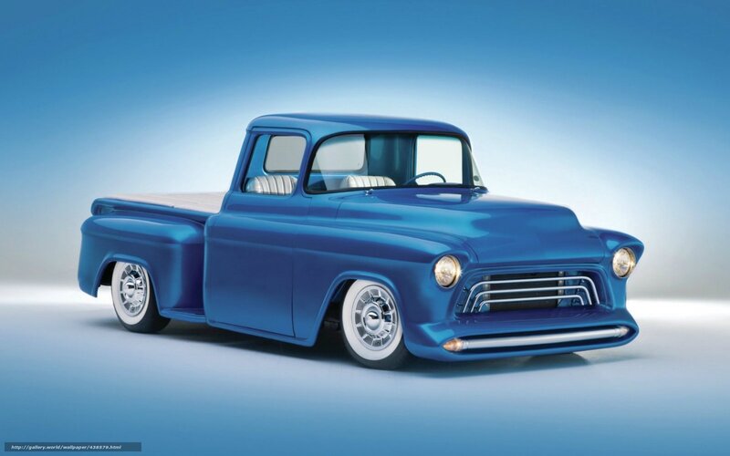 Blue Classic Pickup Truck — Clean, Digital Art