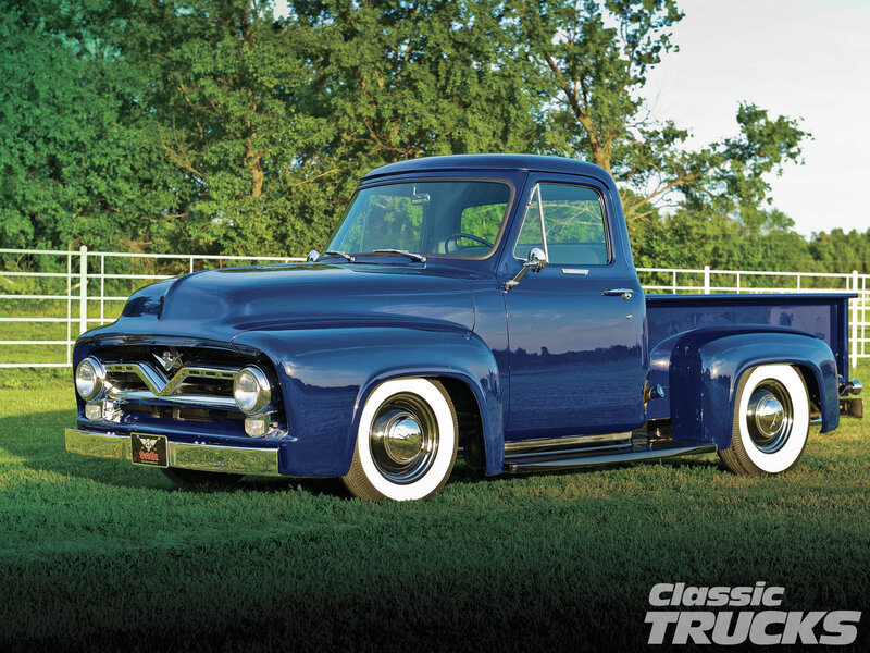 Blue Classic Pickup Truck — Serene, Afternoon, Photograph, Grass