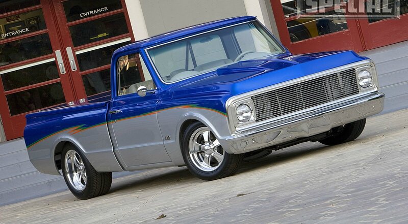 Blue Classic Pickup Truck — Showcase, Afternoon