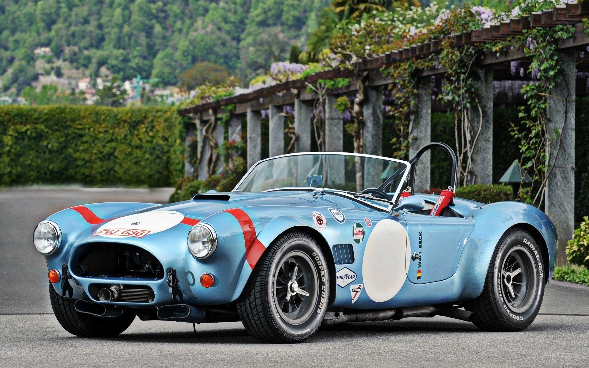 blue classic race car