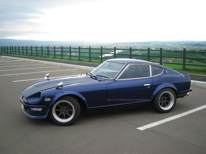 Blue classic sports car