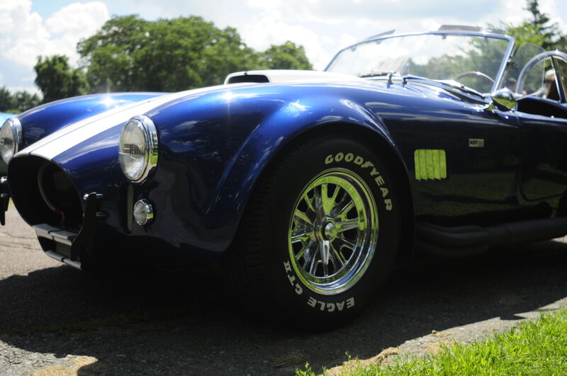 Blue classic sports car