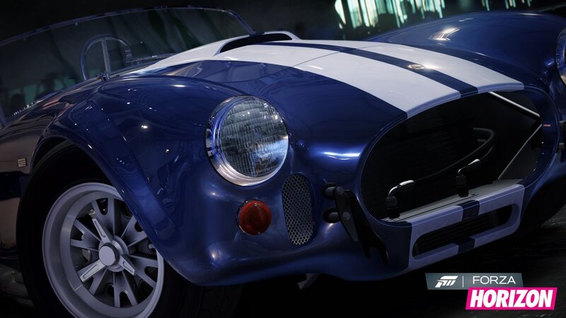 blue classic sports car